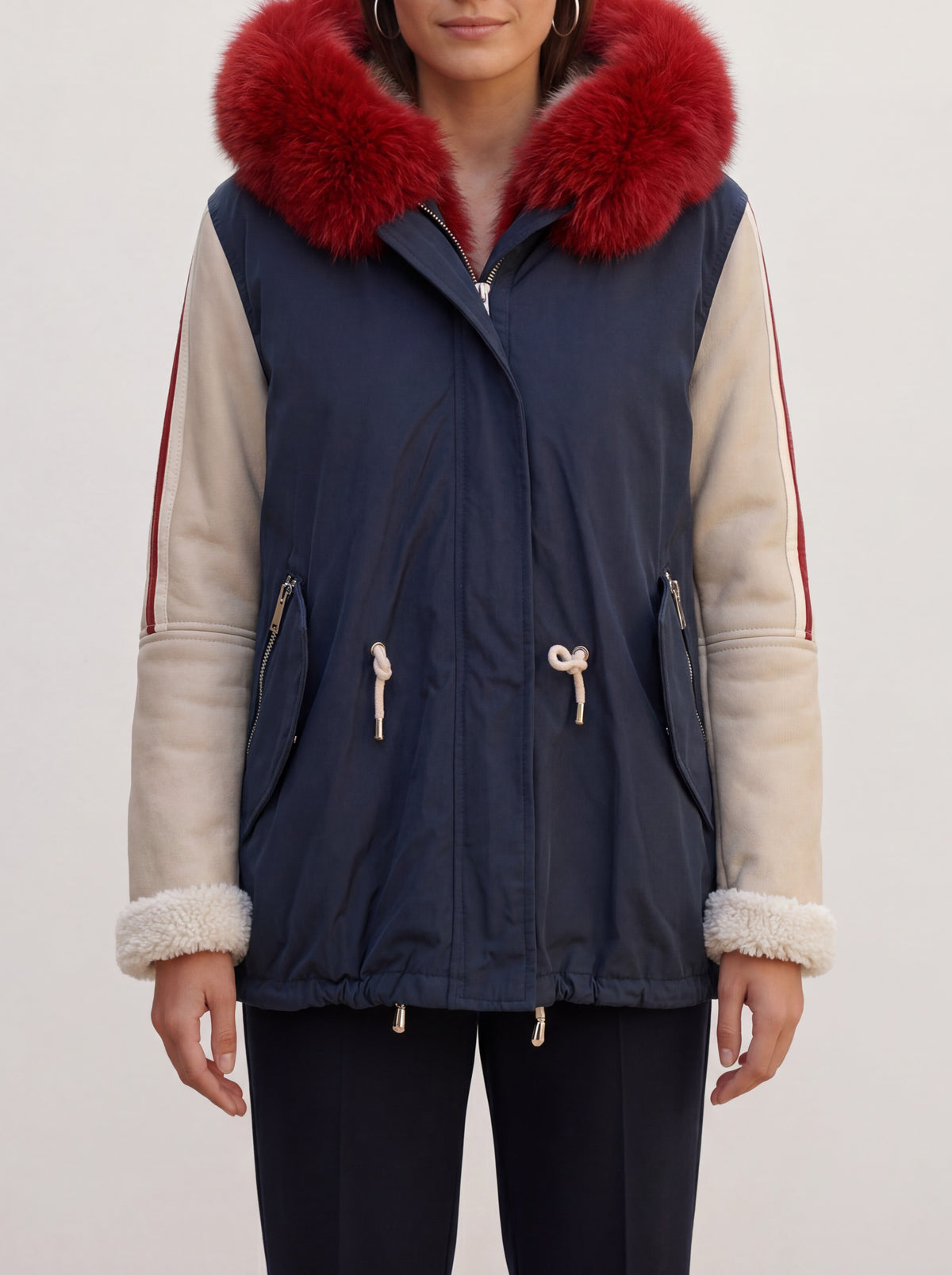Eddy Monetti Jacket in Polyester with Fur Inserts CVM26.6.33  Vintage 