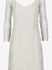 Ivory Lace Wedding Dress with Open Back and Train MZ1910054  Vintage 