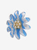 Vintage Floral Star-Shaped Plastic Earrings with Beaded Center W13426.8  Vintage 