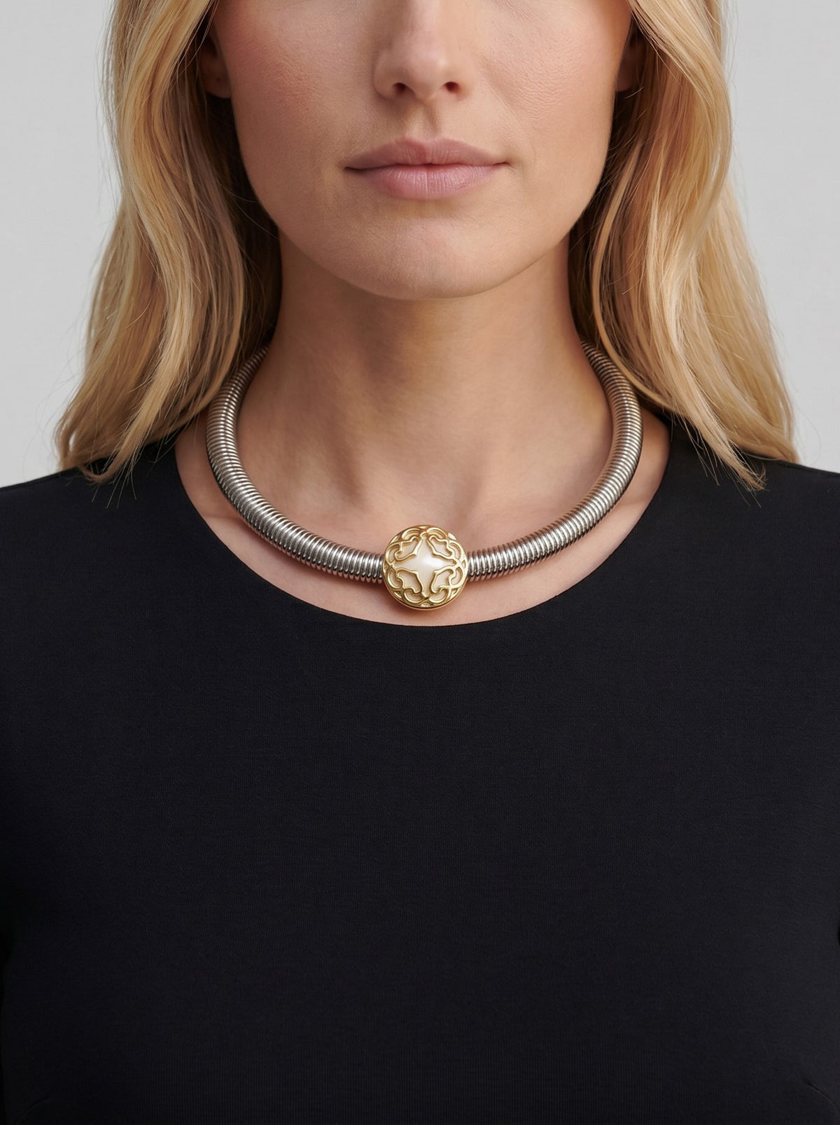 Vintage Snake-Inspired Collar Necklace W13726.8  Vintage 