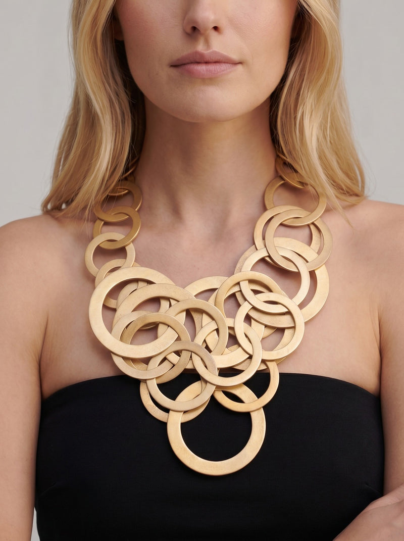 Vintage Graduated Circle Link Necklace W13726.9  Vintage 