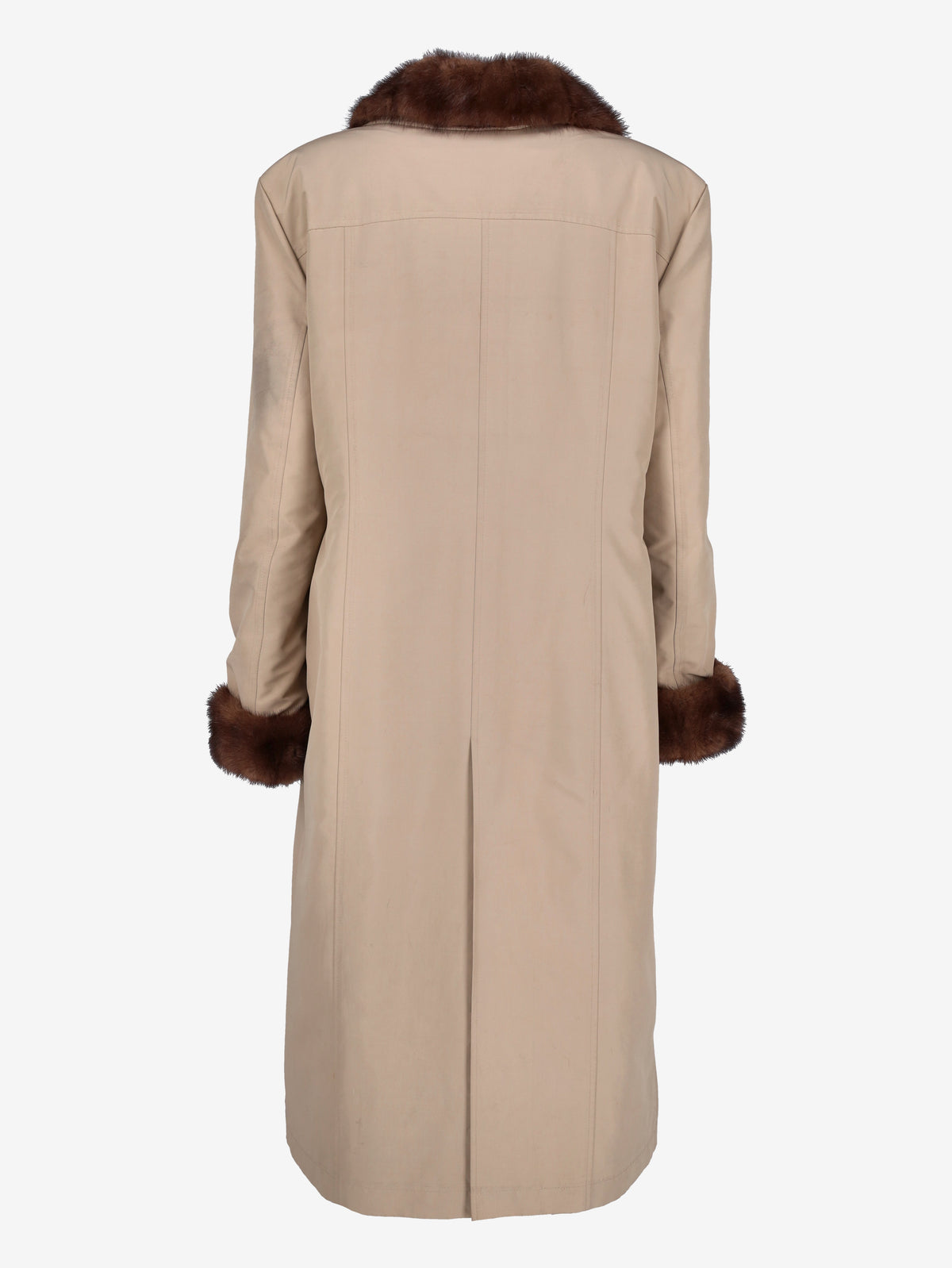 Vintage 2-in-1 Convertible Long Coat with Mink Fur Lining W150626.2  Vintage 