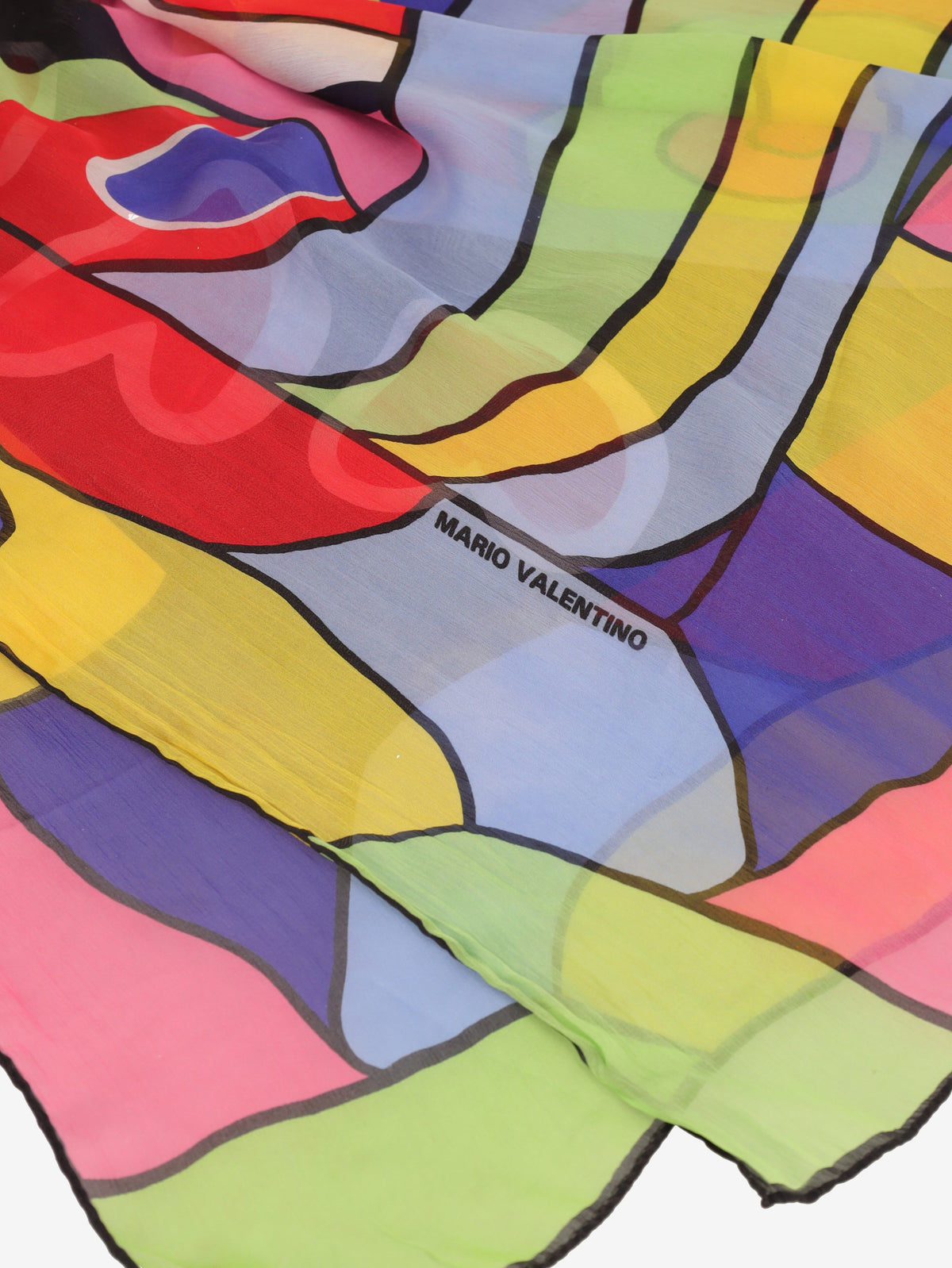 Mario Valentino Pop Art Multicolored Silk Scarf W150626.32  Vintage 