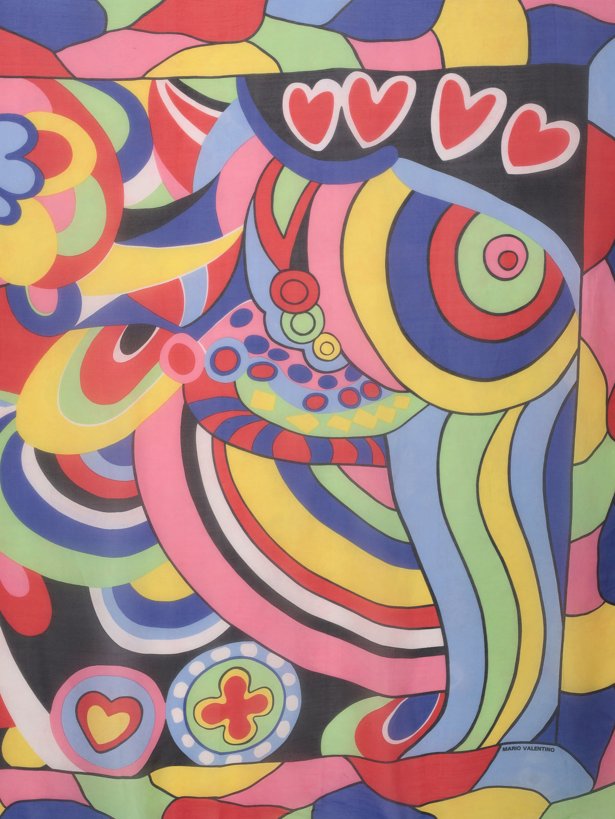 Mario Valentino Pop Art Multicolored Silk Scarf W150626.32  Vintage 