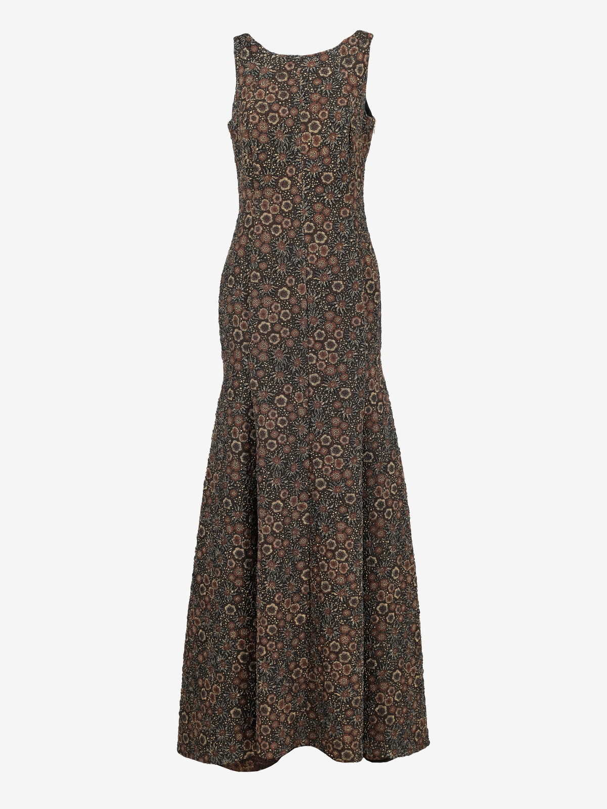 Vintage Sleeveless Floral-Textured Mermaid Gown W16926  Vintage 