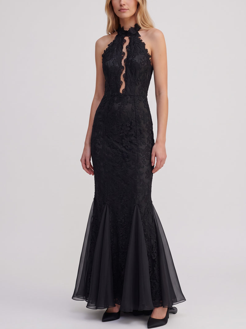 Vintage Floral-Textured Mermaid Evening Gown W1926.13  Vintage 