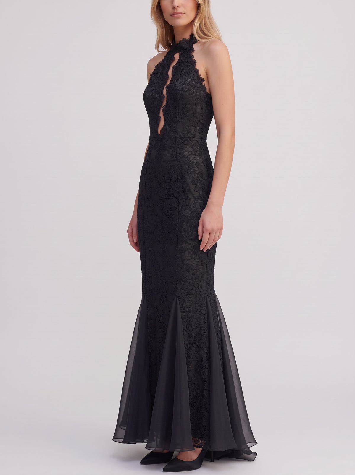 Vintage Floral-Textured Mermaid Evening Gown W1926.13  Vintage 
