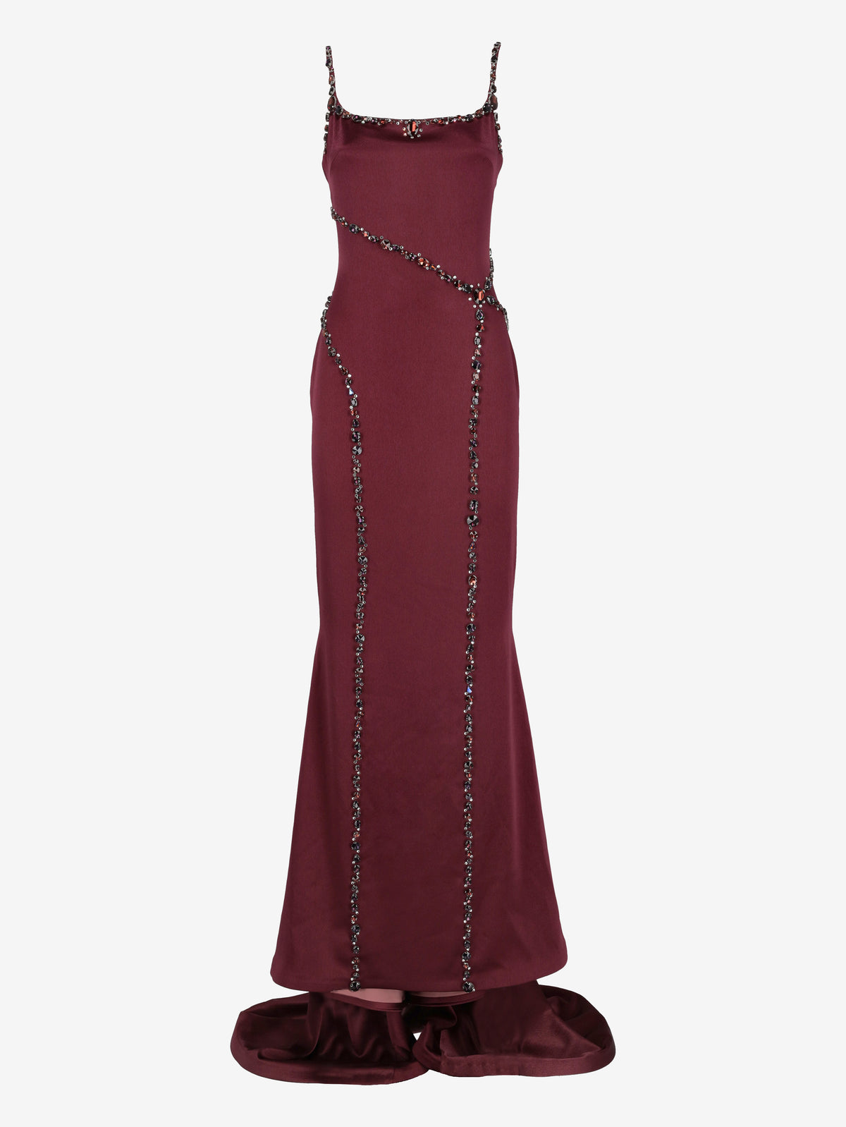 Vintage Burgundy Embellished Evening Dress W1926.15  Vintage 