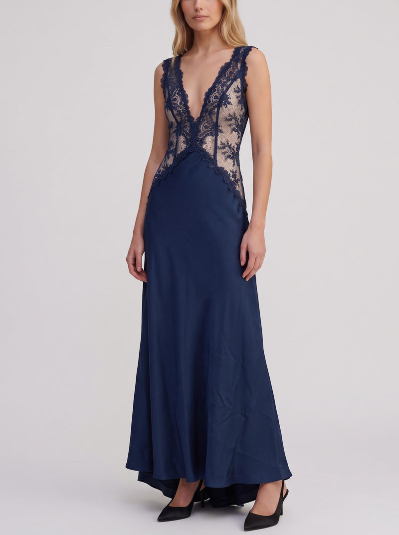 Vintage Floral Lace High-Low Evening Gown W1926.16  Vintage 