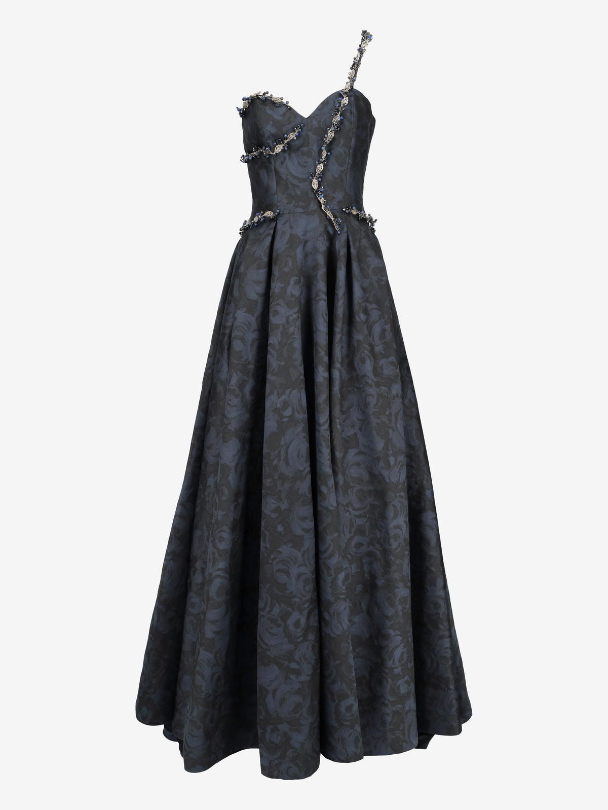 Vintage Midnight Blue One-Shoulder Evening Gown W1926.17  Vintage 