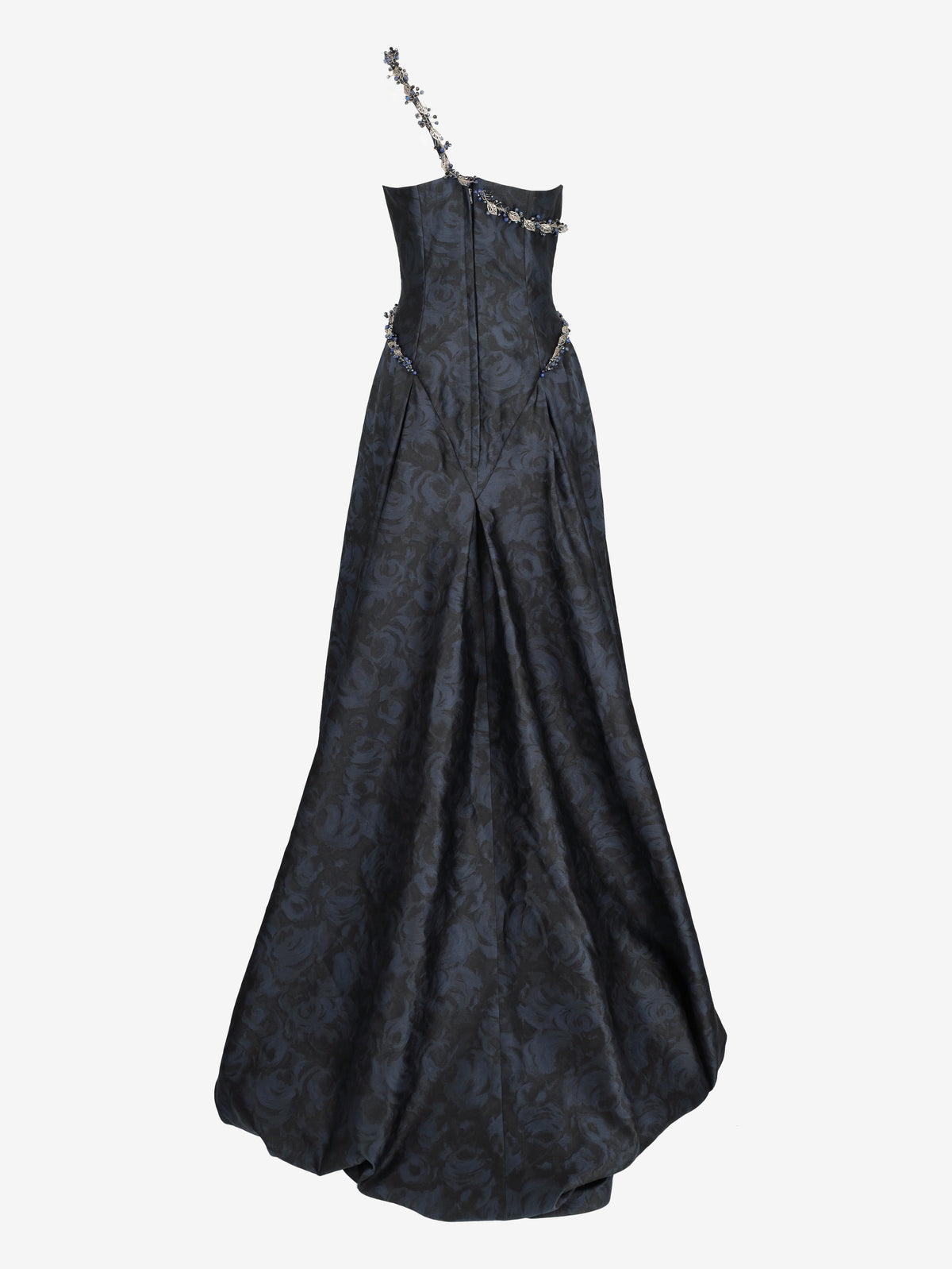 Vintage Midnight Blue One-Shoulder Evening Gown W1926.17  Vintage 