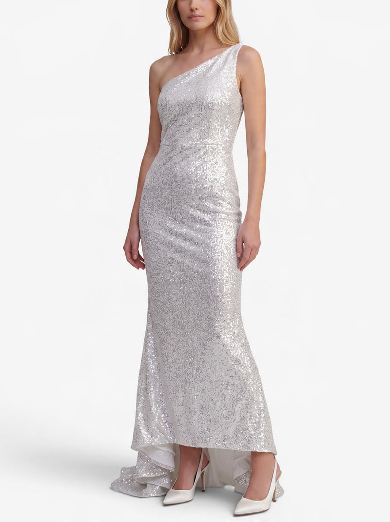 Vintage Glitter Evening and Bridal Gown with Extra-Long Train W1926.25  Vintage 