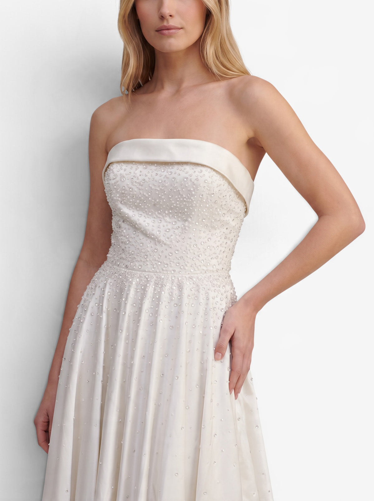 Vintage Wedding Gown with Water-Drop Effect Appliqués and Long Train W1926.27  Vintage 