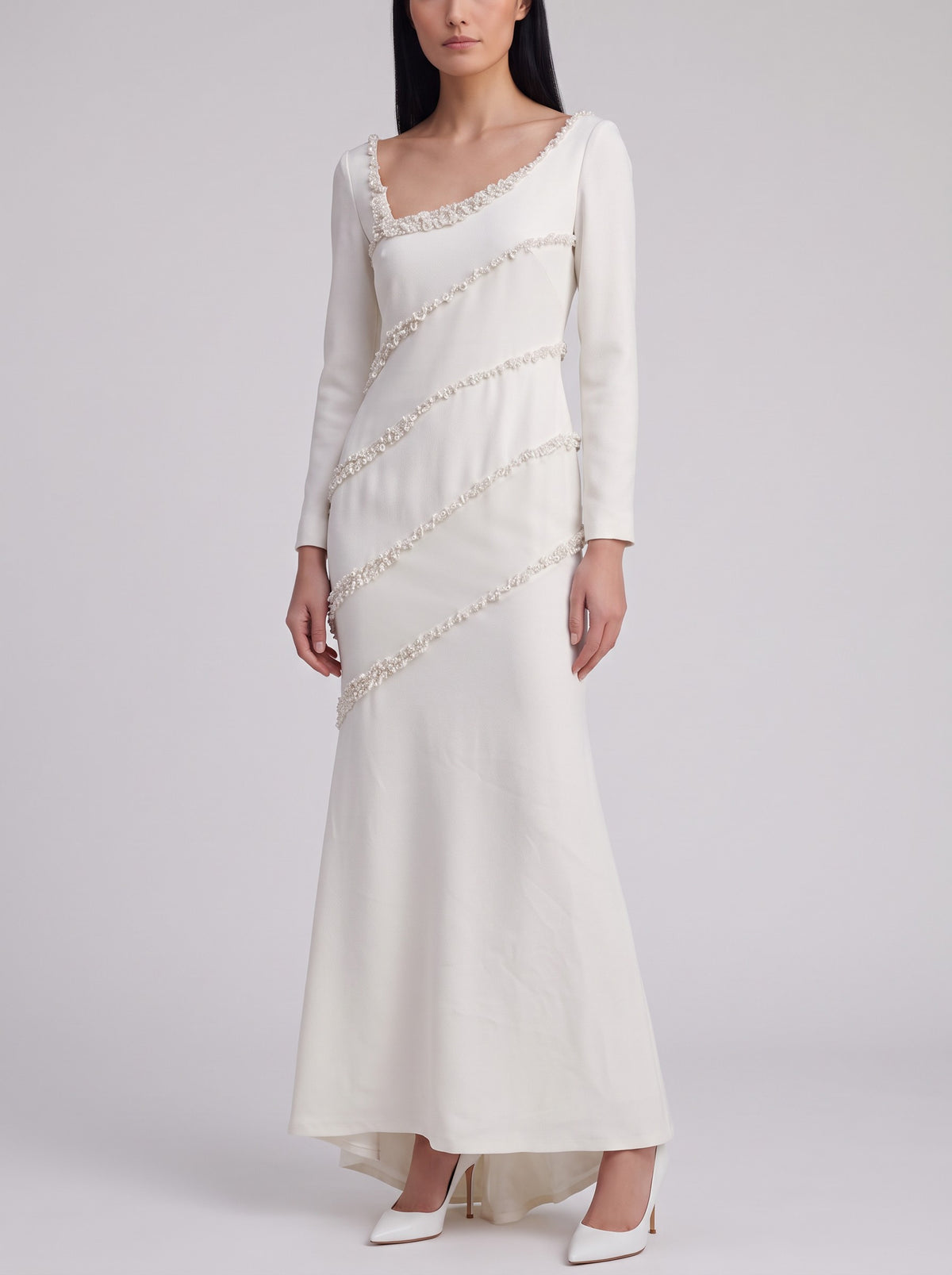 Vintage Pearl-Embellished Mermaid Bridal Gown W1926.29  Vintage 