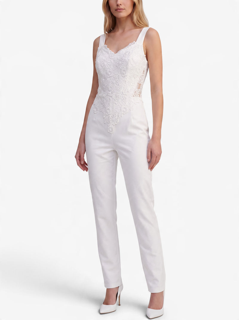 Vintage Bridal Jumpsuit with Floral Embroidered Lace W1926.33  Vintage 
