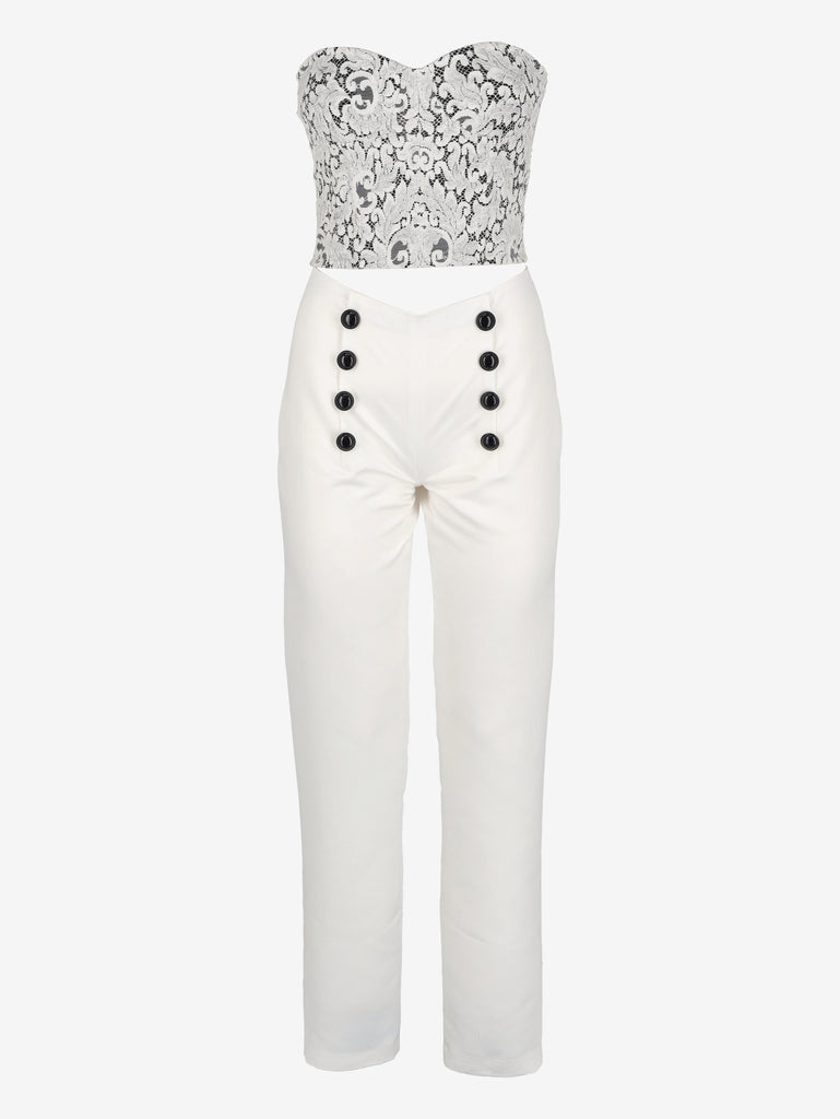 Vintage Lace Bridal Top & Satin Balloon Trousers Set W1926.34  Vintage 