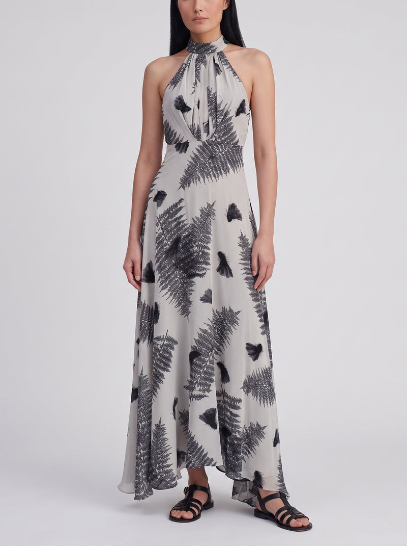 Vintage Silk Fern & Feather Ceremony Dress W1926.35  Vintage 