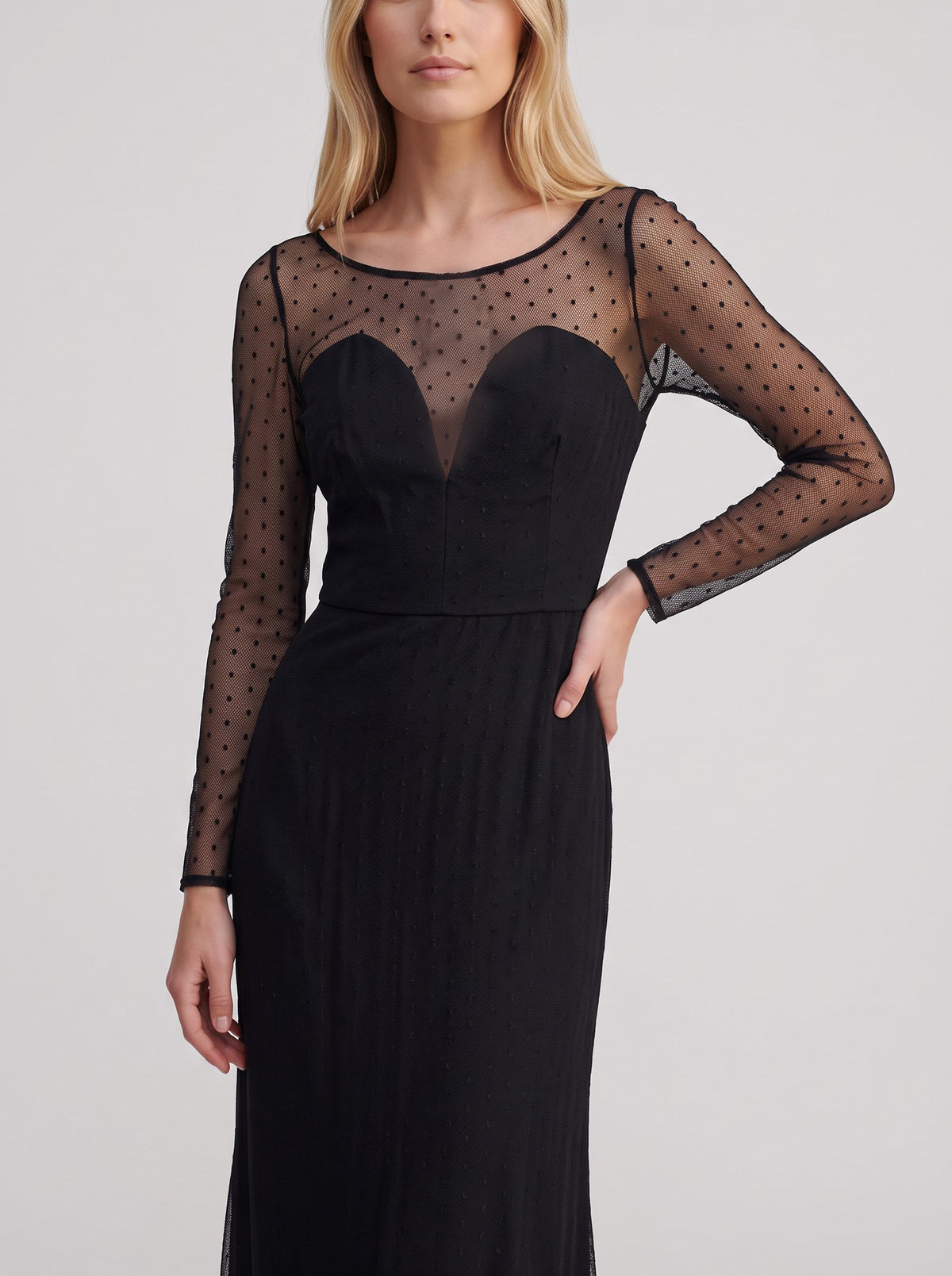 Vintage Black Tulle Mermaid Evening Gown W1926.37  Vintage 