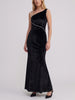 Vintage Black Velvet Evening Gown with Silver Chain Detail W1926.39  Vintage 