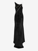 Vintage Black Velvet Evening Gown with Silver Chain Detail W1926.39  Vintage 
