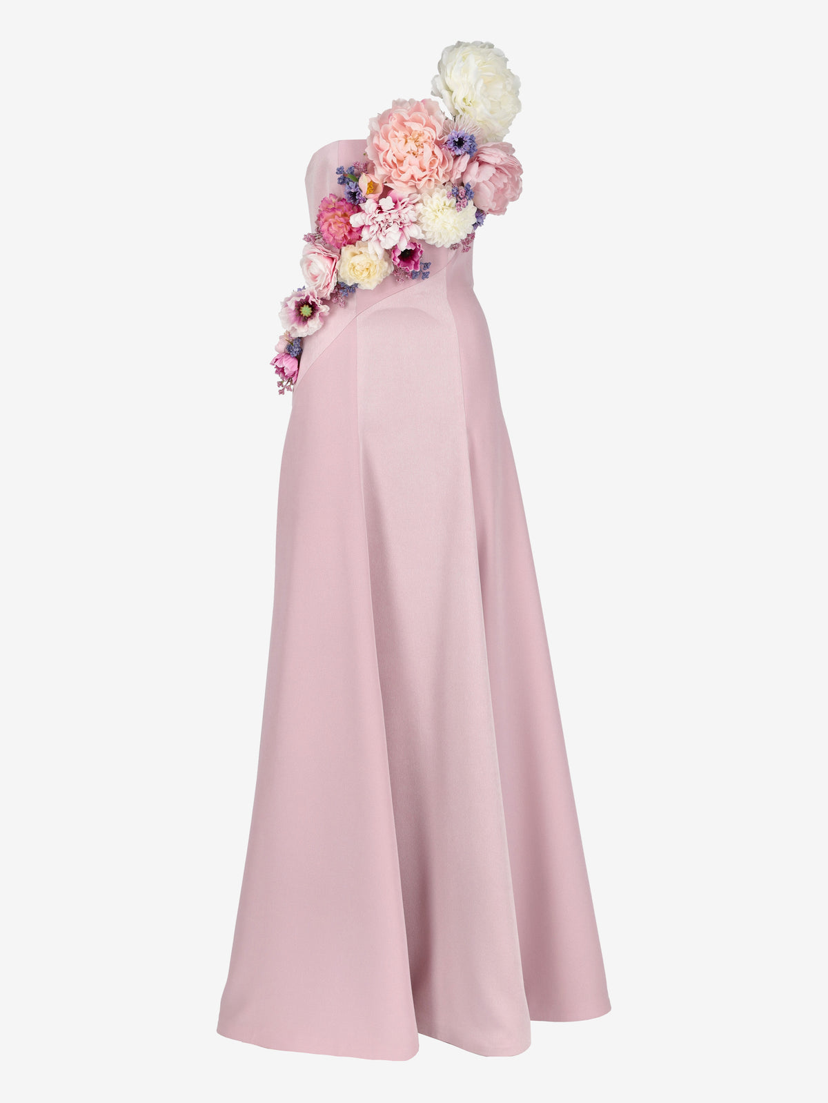 Vintage Pink & White Floral Strapless Ceremony Gown W1926.4  Vintage 