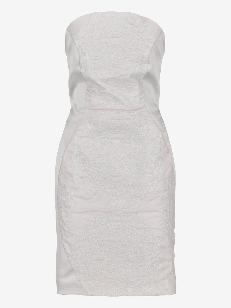 Vintage Silver Embroidered Mini Dress W1926.42  Vintage 