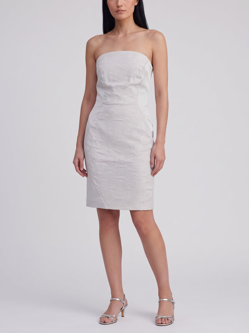 Vintage Silver Embroidered Mini Dress W1926.42  Vintage 