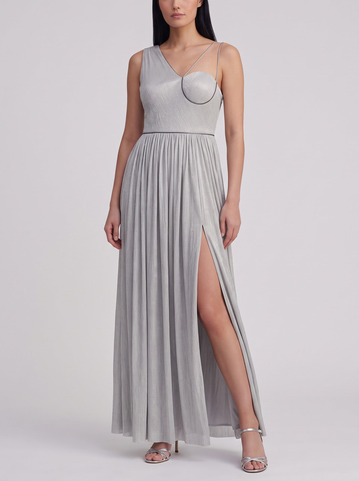Vintage Silver Pleated Evening Dress W1926.43  Vintage 