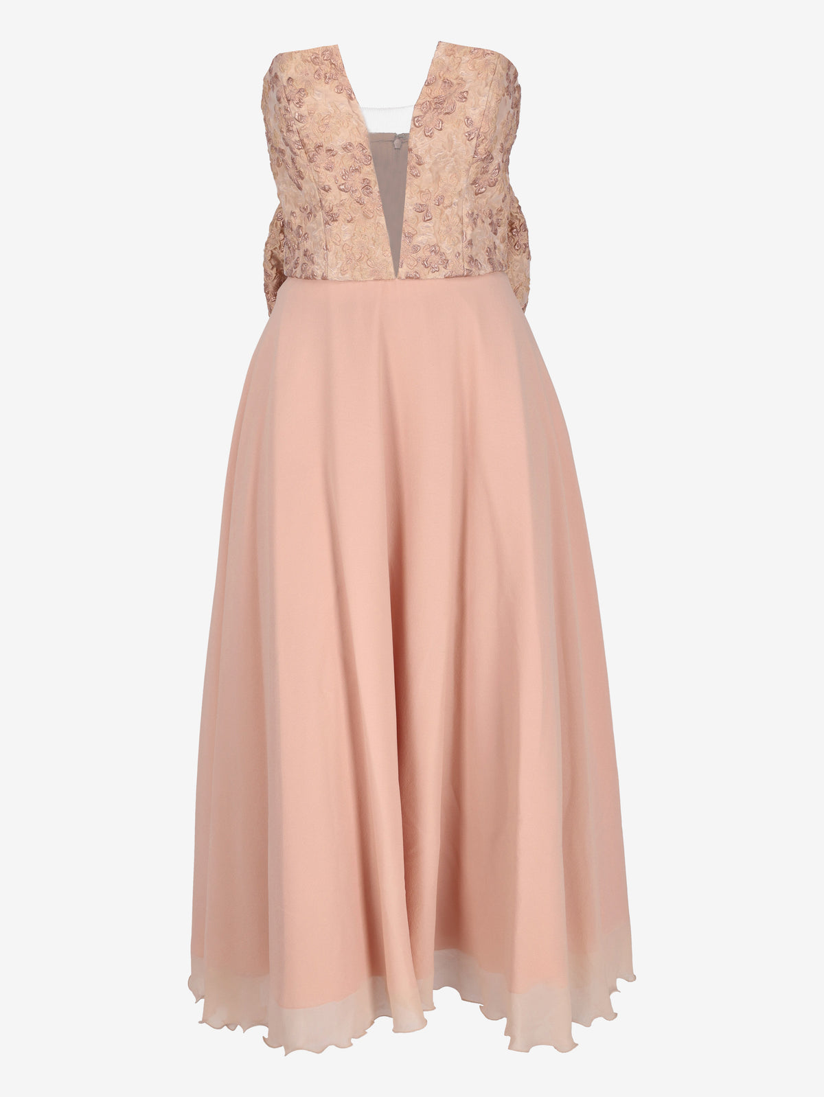 Vintage Pink Floral Appliqué Ceremony Dress W1926.44  Vintage 