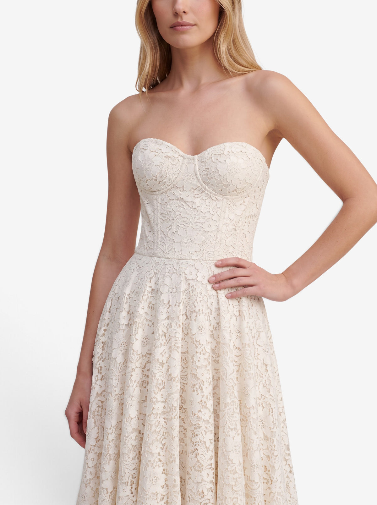 Vintage Floral Lace Wedding Dress with Train W1926.47  Vintage 