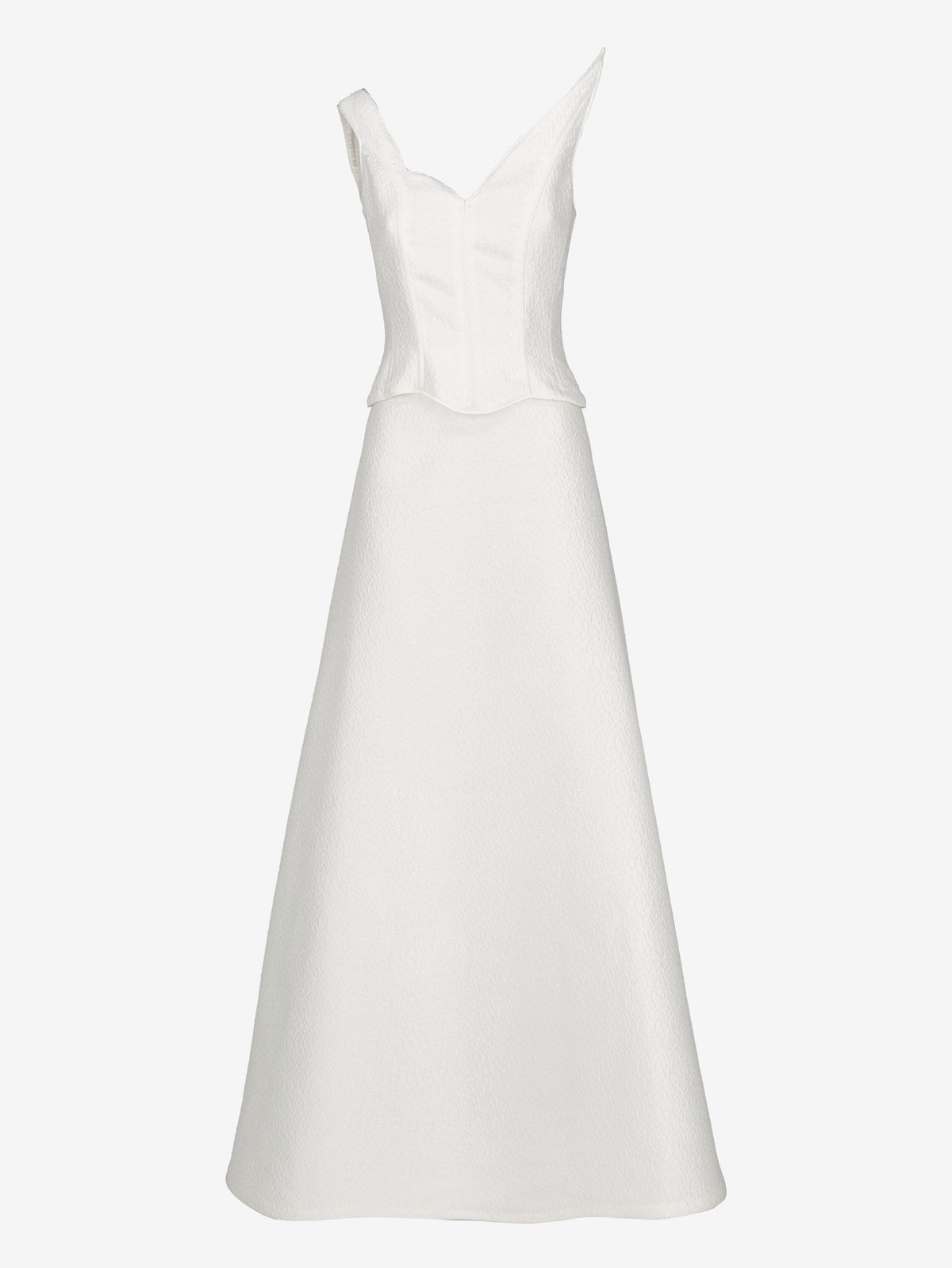 Vintage Two-Piece Wedding Gown with One-Shoulder Top and Detachable Train W1926.48  Vintage 