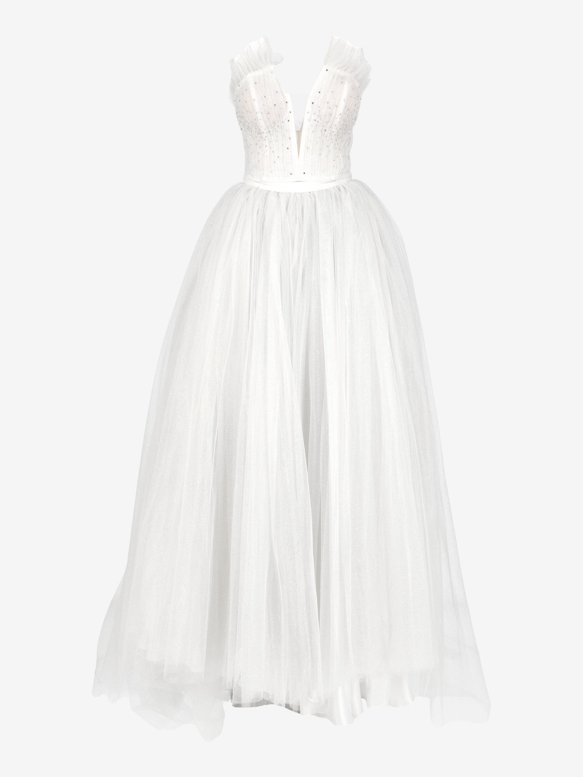 Vintage Two-Piece Bridal Evening Gown with Rhinestones and Glitter Tulle W1926.49  Vintage 
