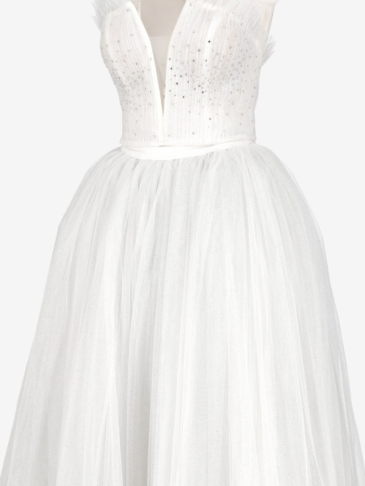 Vintage Two-Piece Bridal Evening Gown with Rhinestones and Glitter Tulle W1926.49  Vintage 