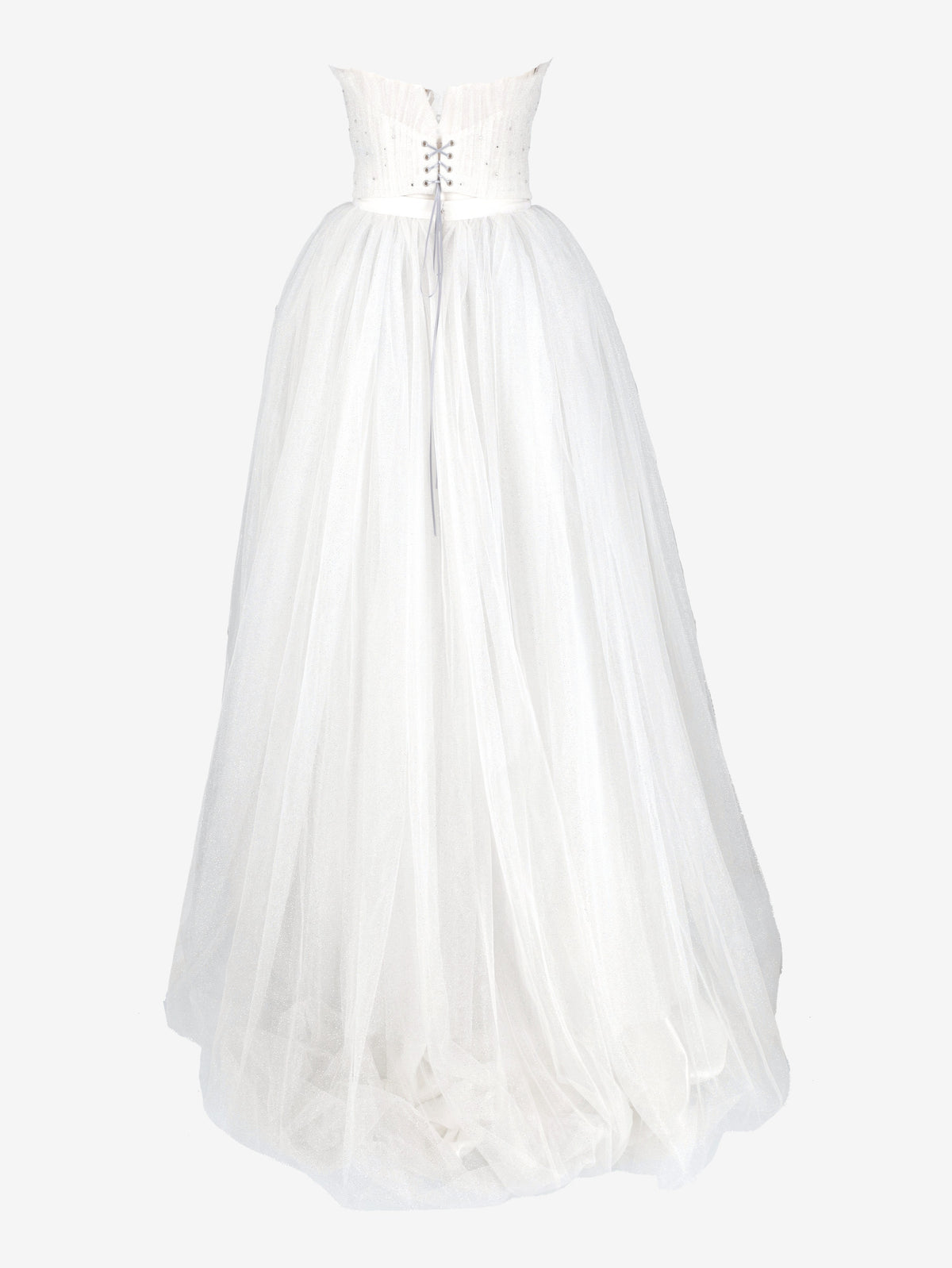 Vintage Two-Piece Bridal Evening Gown with Rhinestones and Glitter Tulle W1926.49  Vintage 