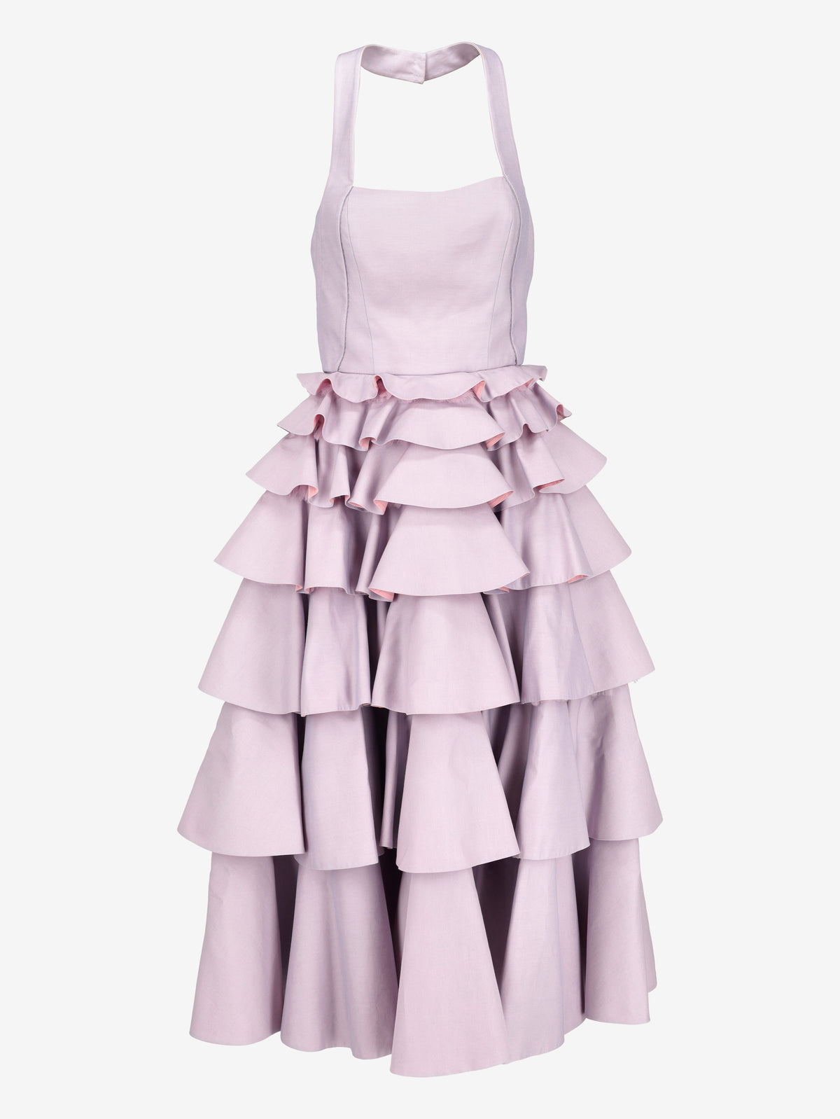 Vintage Lilac Halter Neck Ruffled Ceremony Dress W1926.50  Vintage 