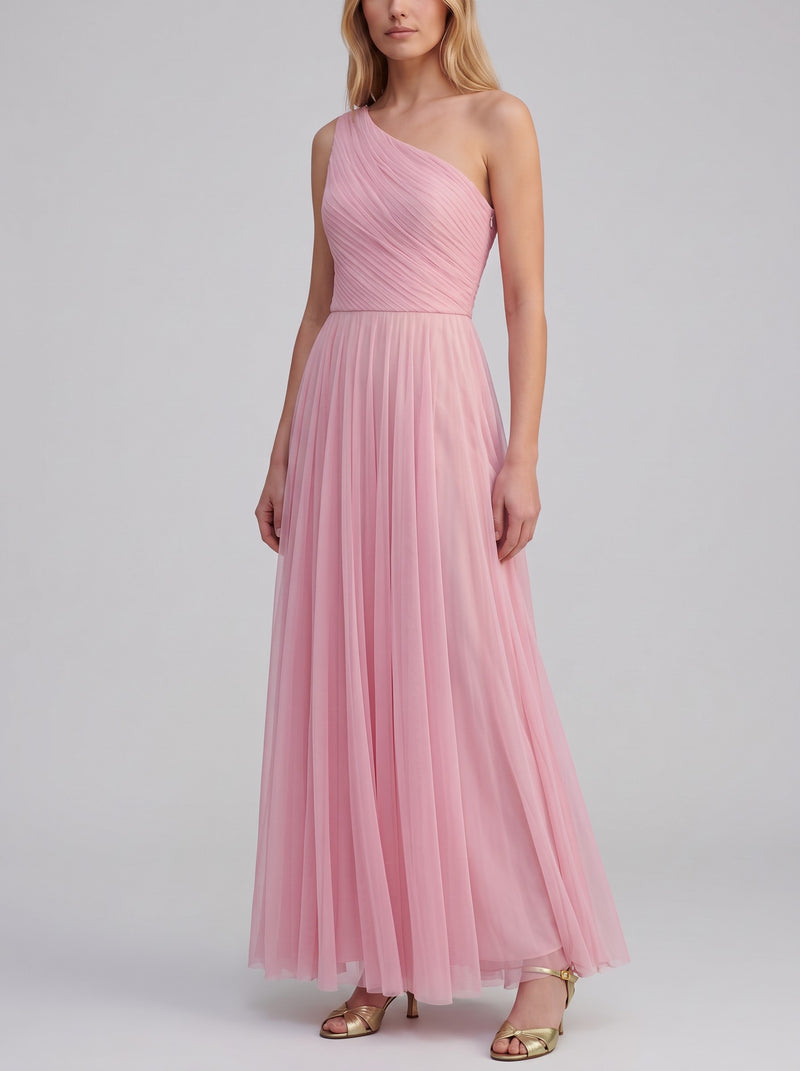 Vintage Pink Tulle One-Shoulder Ceremony Gown W1926.51  Vintage 