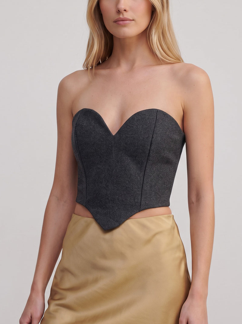 Vintage Black Glitter Corset Top W1926.54  Vintage 
