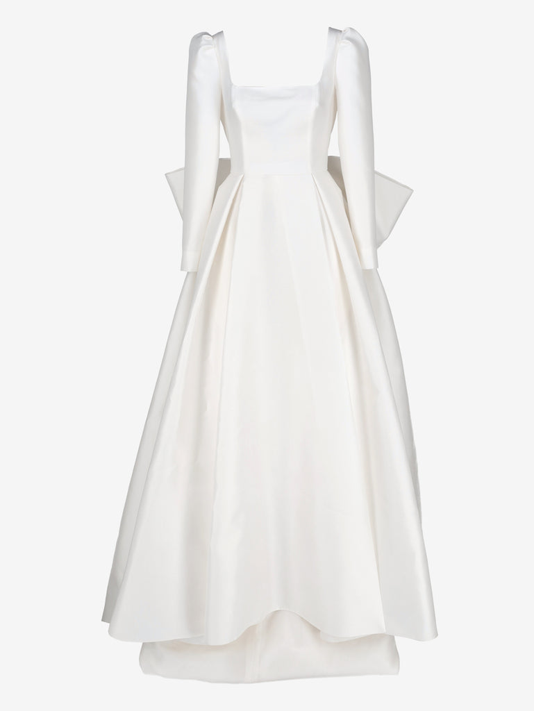 Vintage Minimalist Bridal Gown with Removable Bow W1926.9  Vintage 