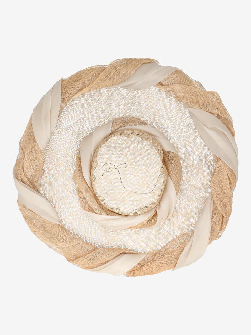 Handmade Natural Straw Oversized Sun Hat W27526.147  Vintage 