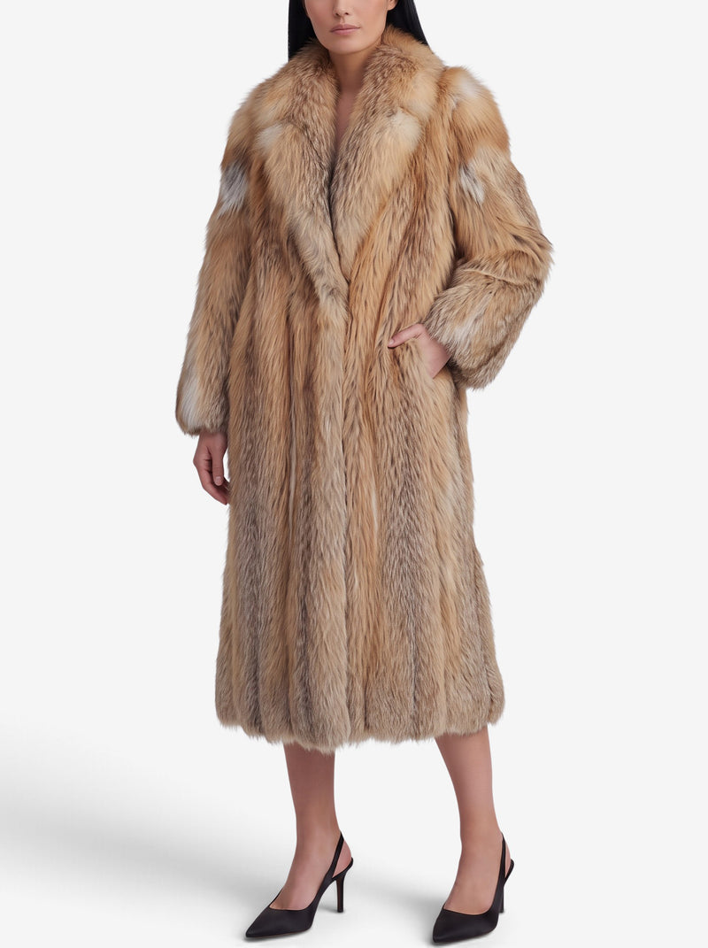 Vintage Voluminous Fur Coat with Oversized Collar W27526.178  Vintage 