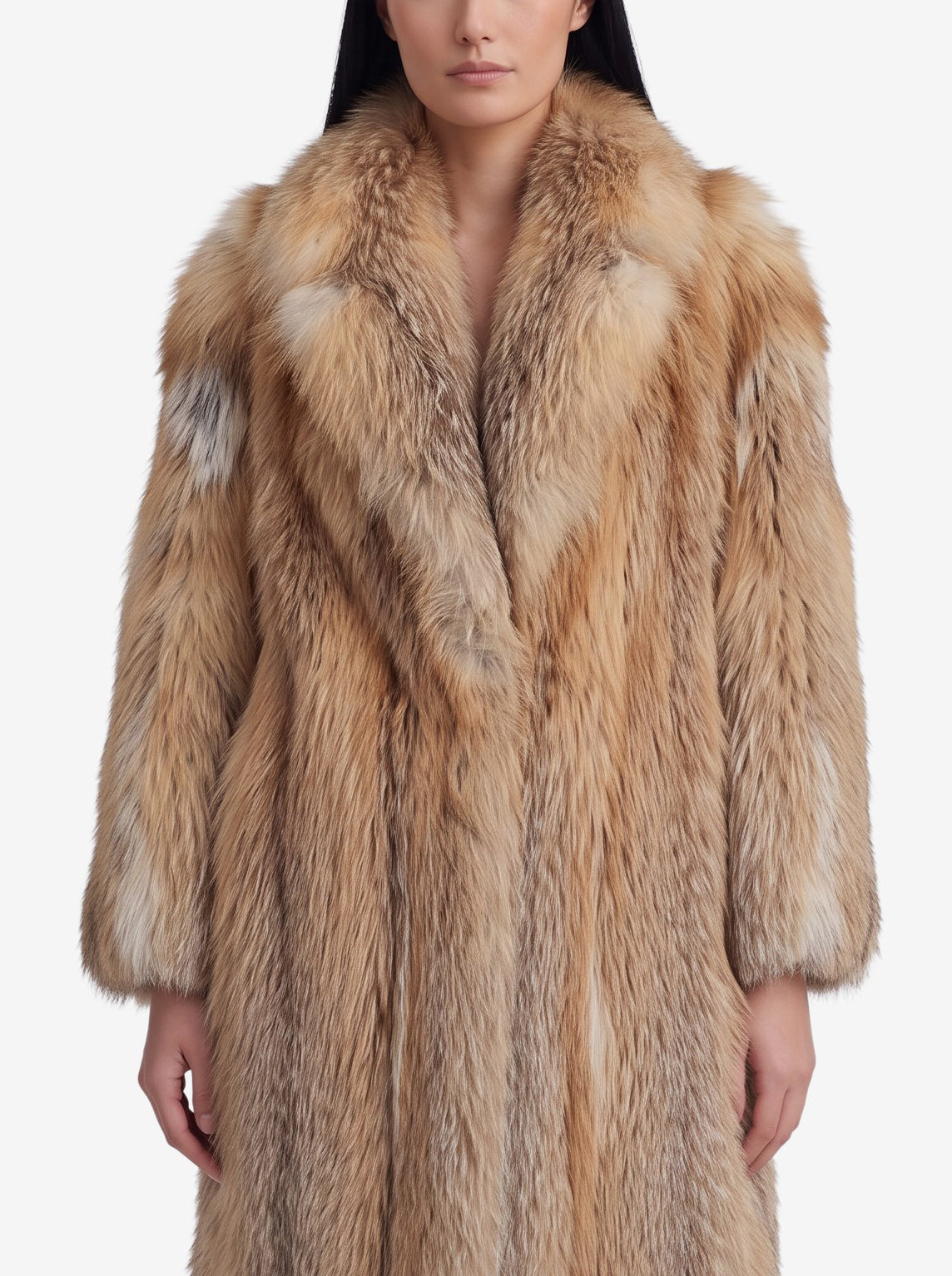 Vintage Voluminous Fur Coat with Oversized Collar W27526.178  Vintage 