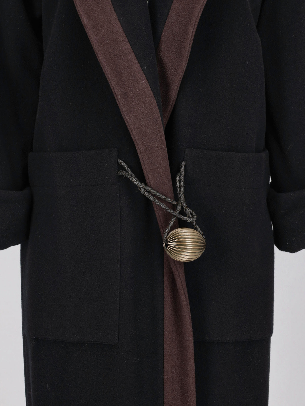 Vintage Wool Long Coat with Oversized Metal Detail W27526.206  Vintage 
