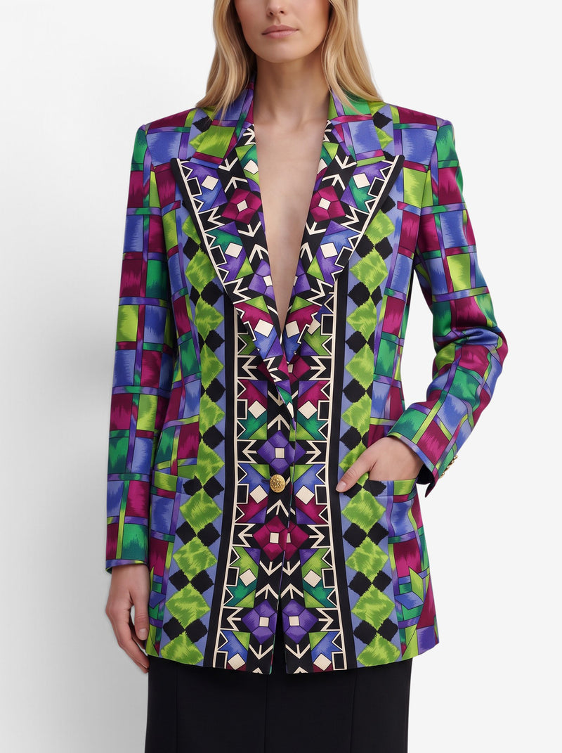 Versace 'Istante' Multicolor Geometric Print Jacket W28926.2  Versace 