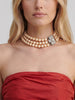 Vintage Three-Strand Faux Pearl Necklace W290626.2  Vintage 