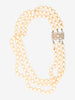 Vintage Three-Strand Faux Pearl Necklace W290626.2  Vintage 