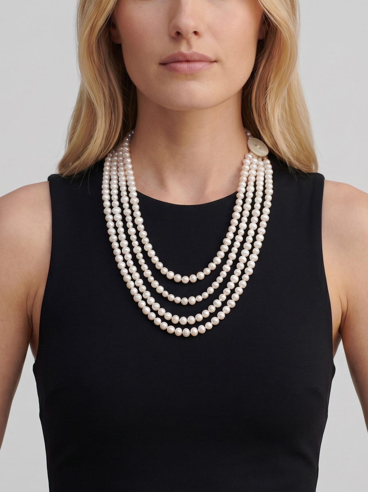 Vintage Four-Strand Faux Pearl Necklace W290626.3  Vintage 