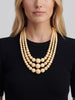 Vintage Graduated Multi-Strand Yellow Beaded Necklace W290626.4  Vintage 
