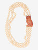 Vintage Three-Strand Faux Pearl Necklace with Owl Clasp W290626.5  Vintage 