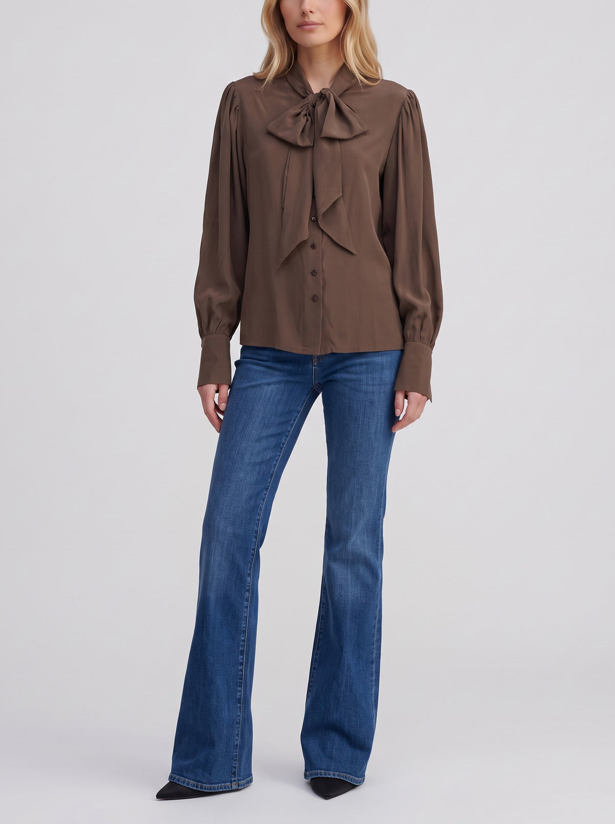 Vintage Lightweight Shirt with Convertible Scarf Collar W2926.22  Vintage 
