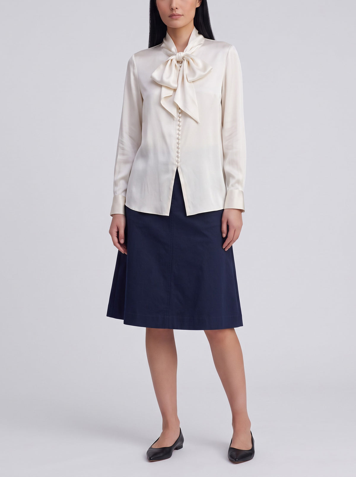 Vintage Lightweight Shirt with Convertible Scarf Collar W2926.23  Vintage 